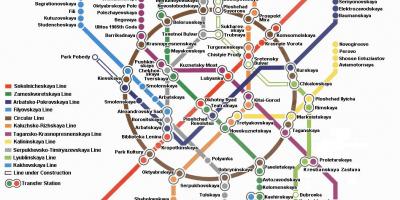Moskuko metroa mapa ingelesez