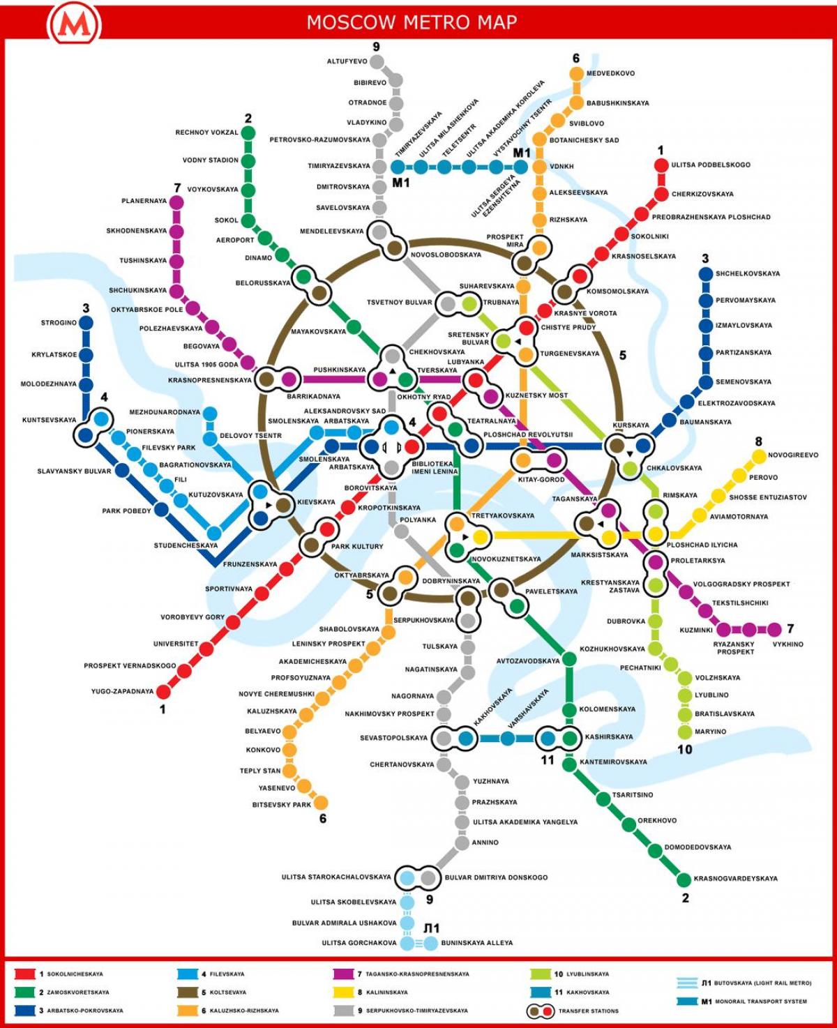 mapa Moskuko metroan