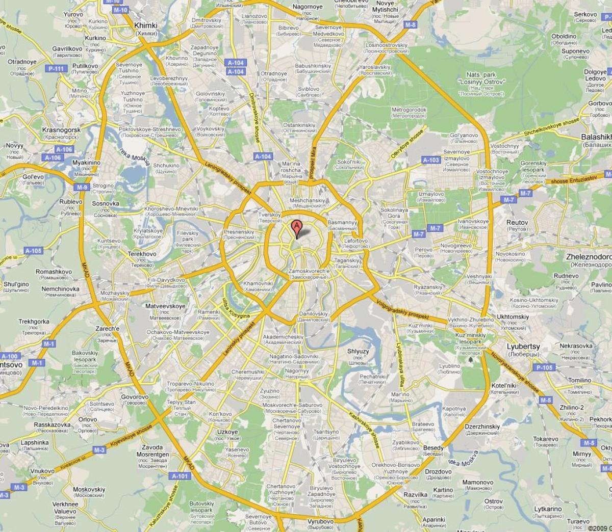 Moskva auzo mapa
