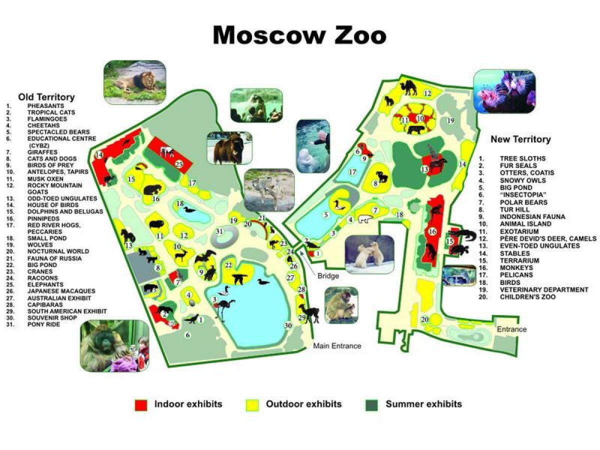 mapa Mosku zoo