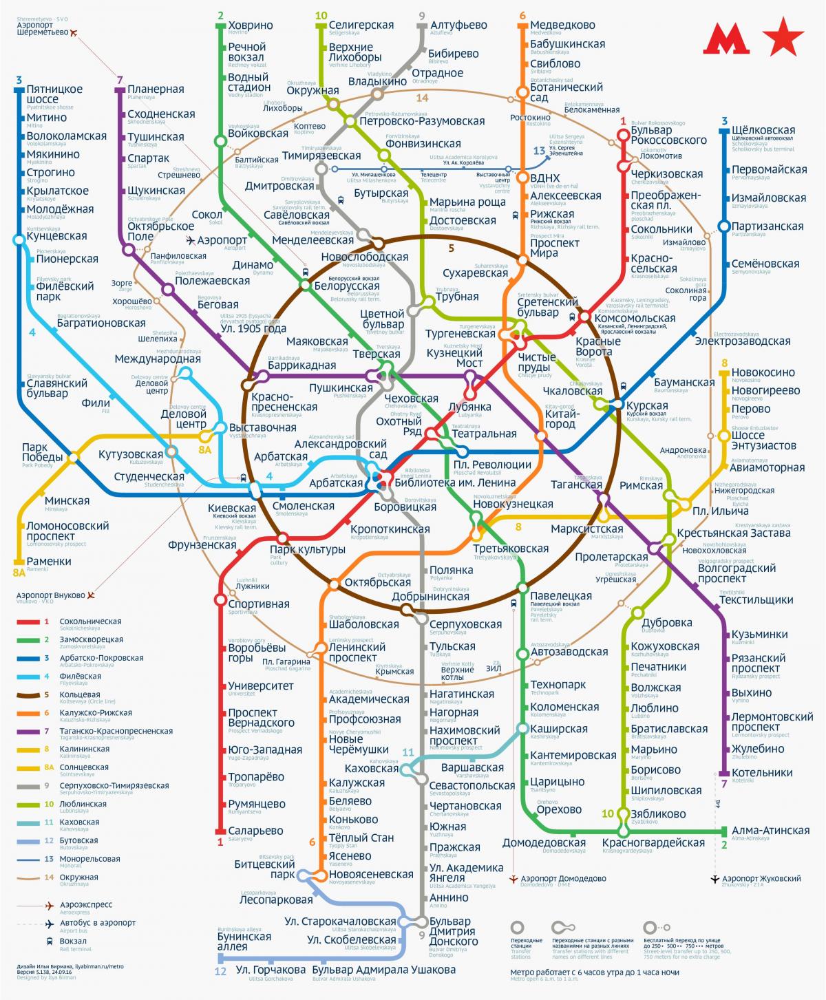 metro Mosku mapa