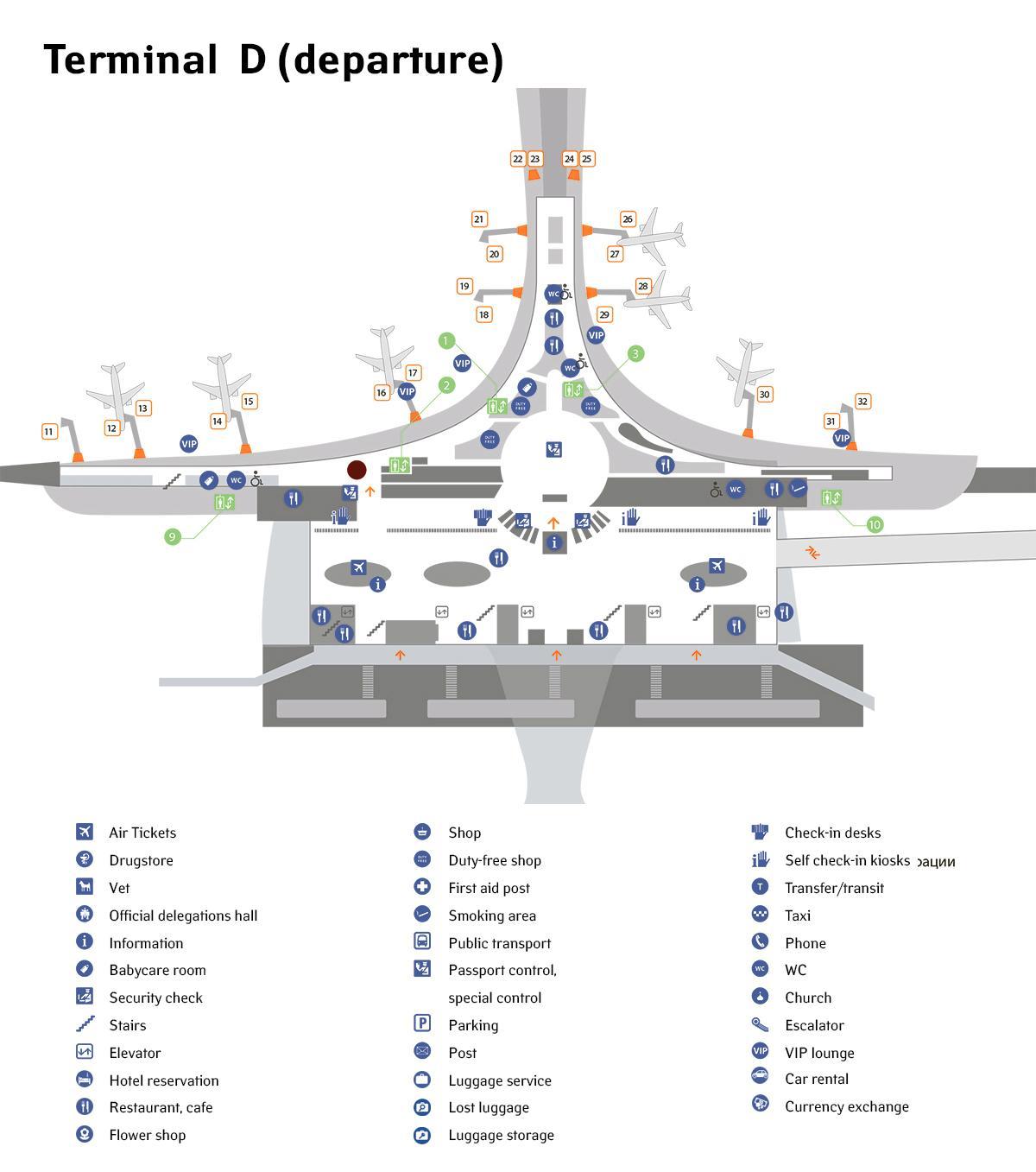 Sheremetyevo aireportuko mapa terminal d